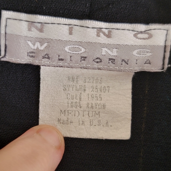 Vintage Nino Wong Abstract Black Shirt Sz M Made in USA 80's Vibes Unique Retro - Picture 2 of 14